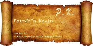 Petrán Kevin névjegykártya